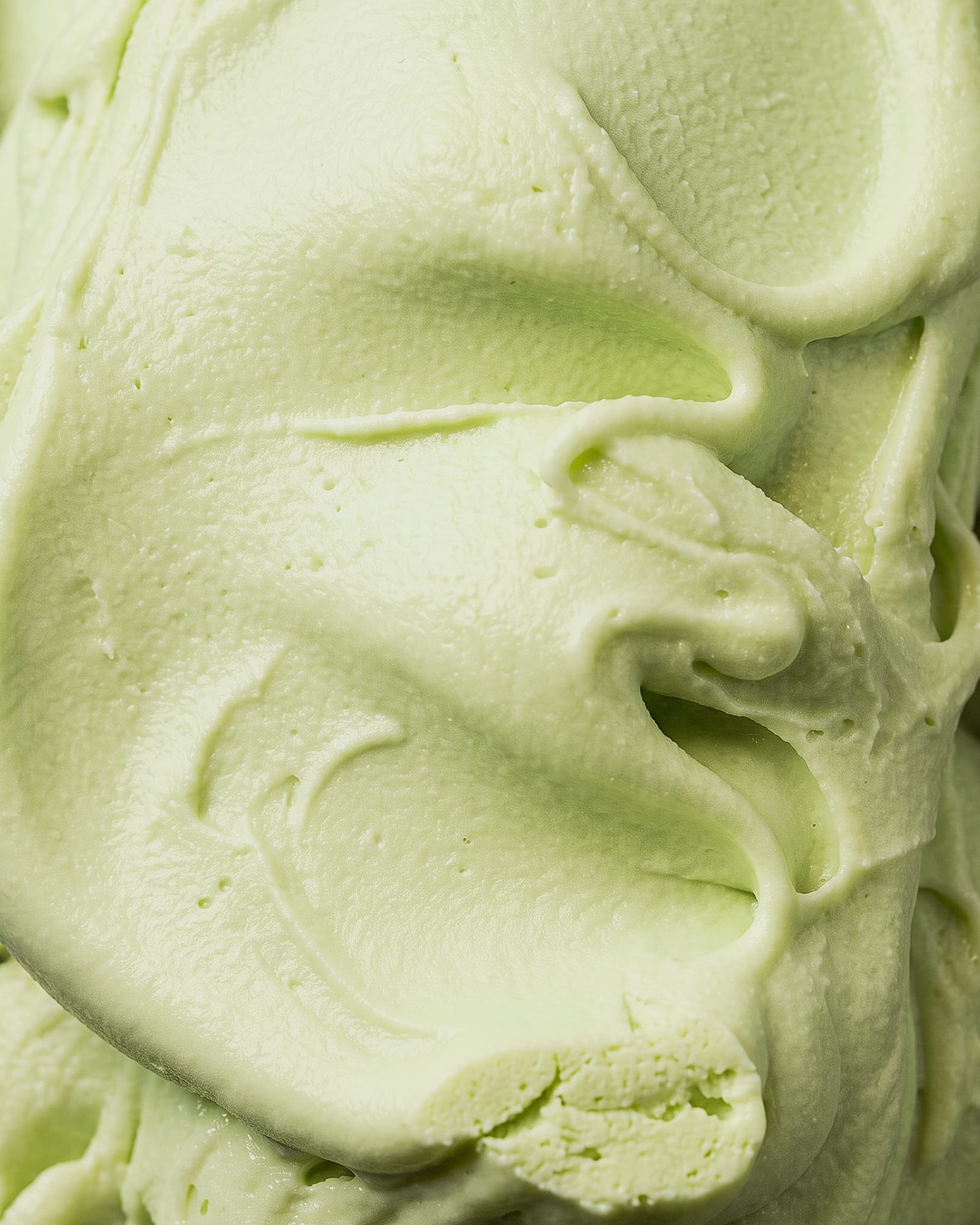 Appelsorbet — close-up van het ijs