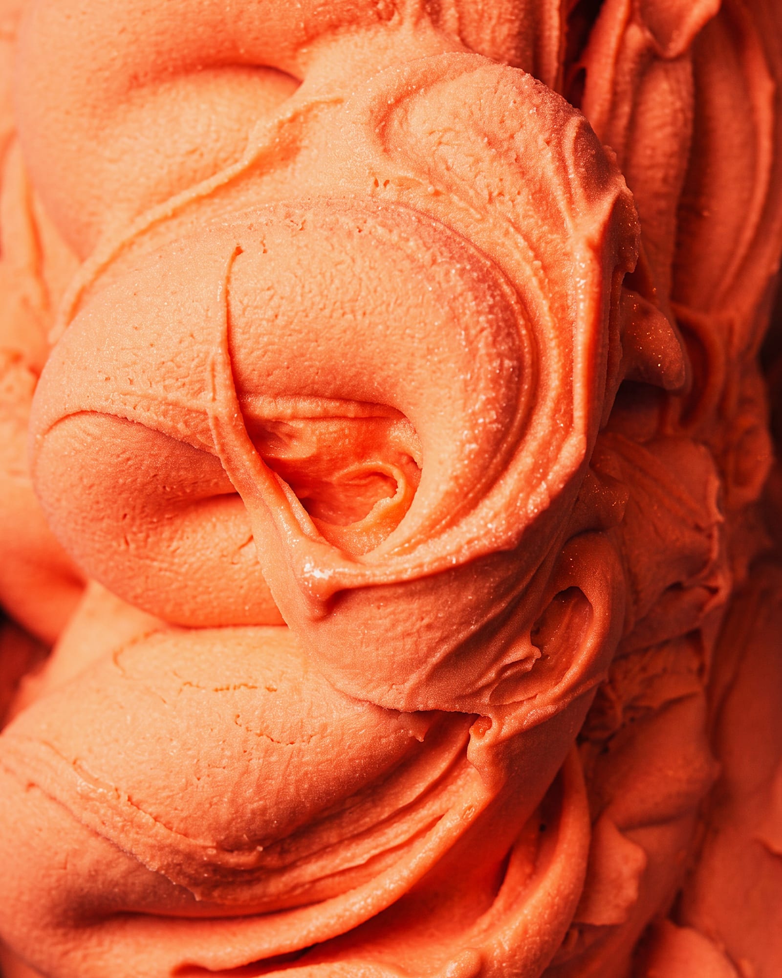 Bloedsinaasappelsorbet — close-up van het ijs