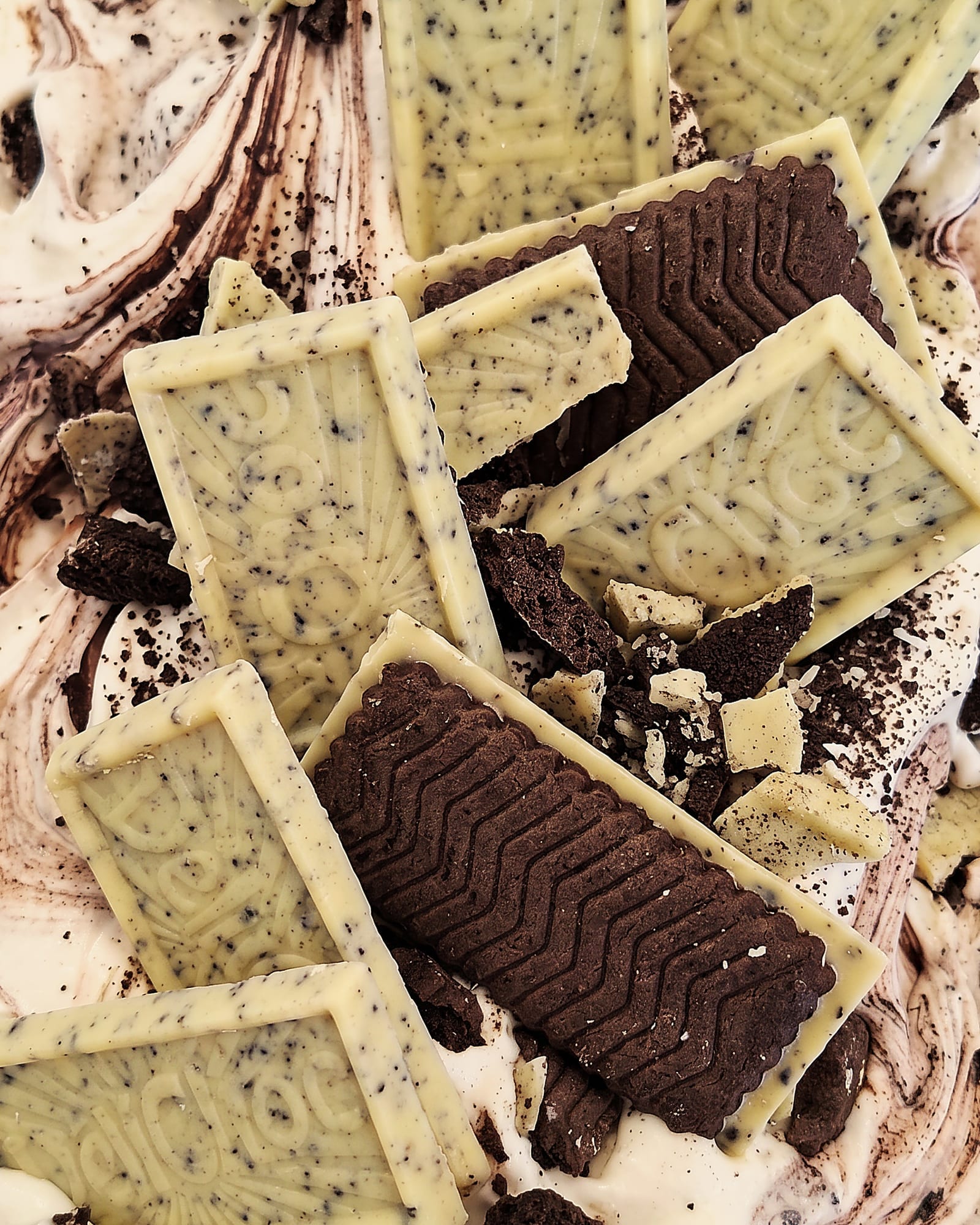 Delichoc cookies and cream — close-up van het ijs