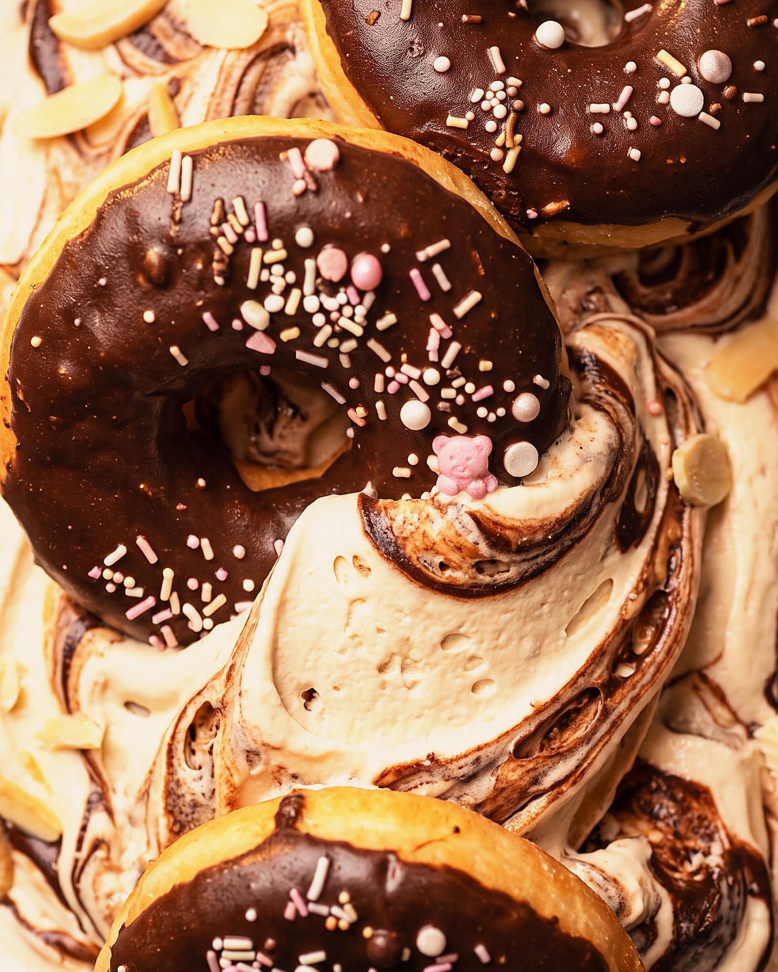 Donut — close-up van het ijs