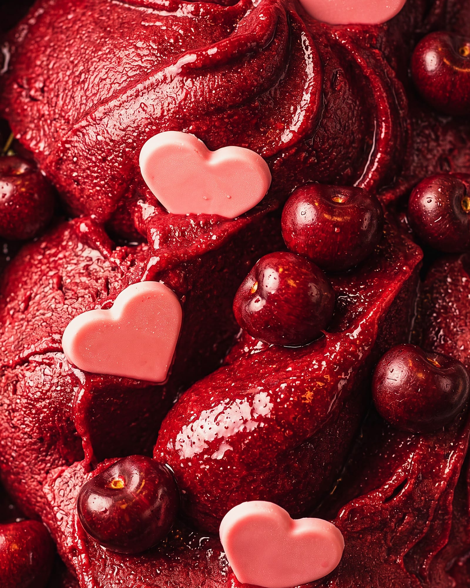 Love Portion Liefmans sorbet — close-up van het ijs