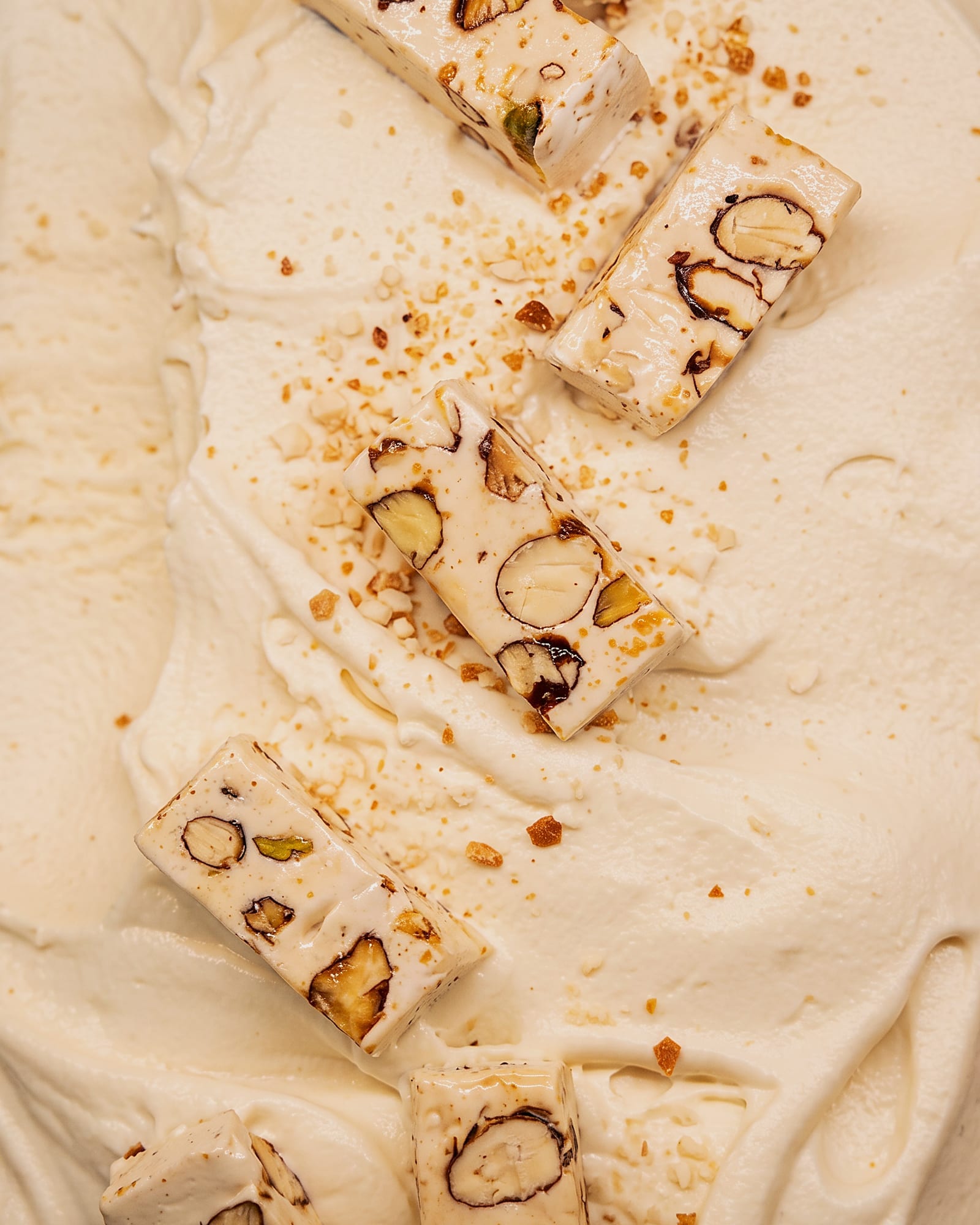 Nougat — close-up van het ijs