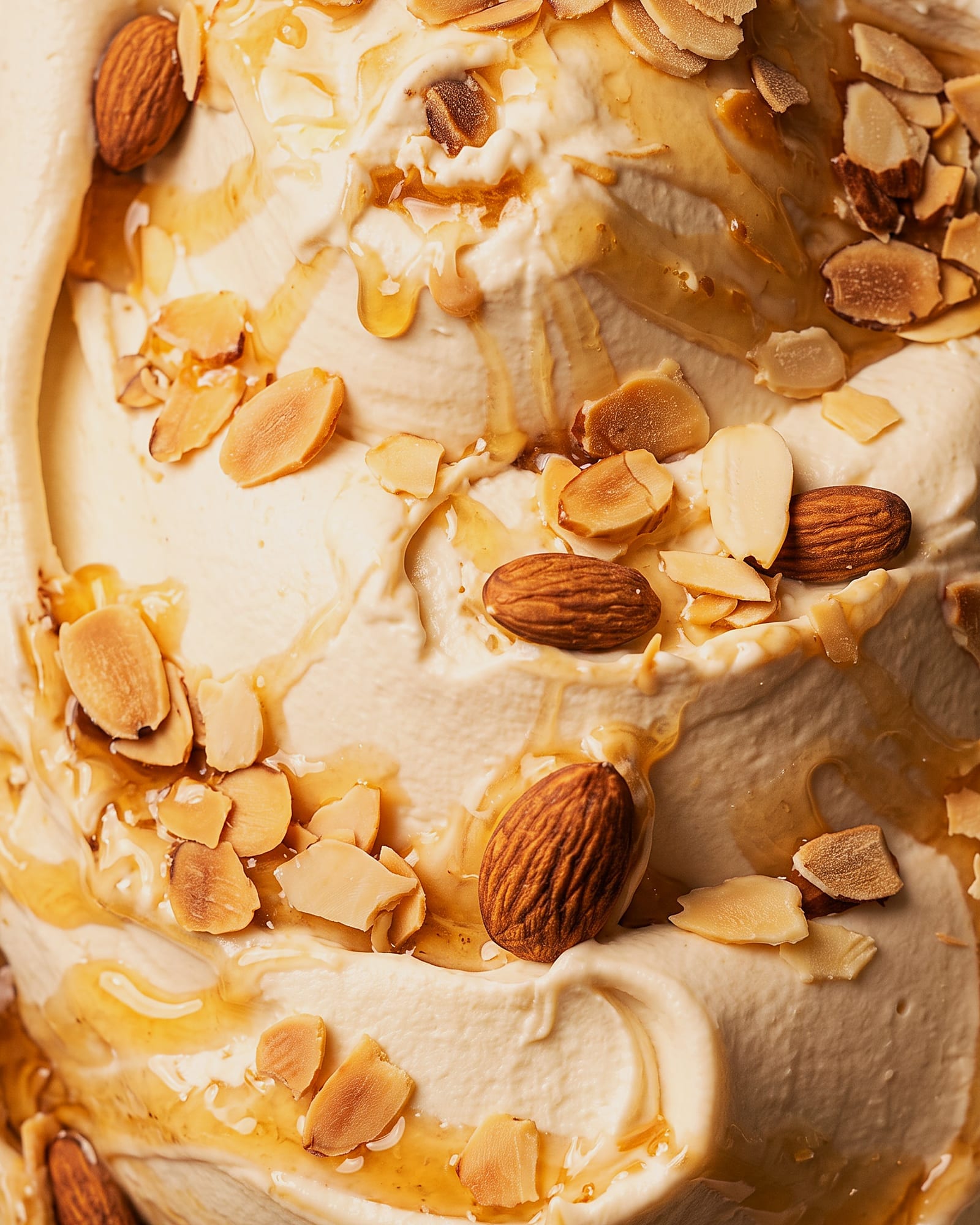 Ricotta almond — close-up van het ijs