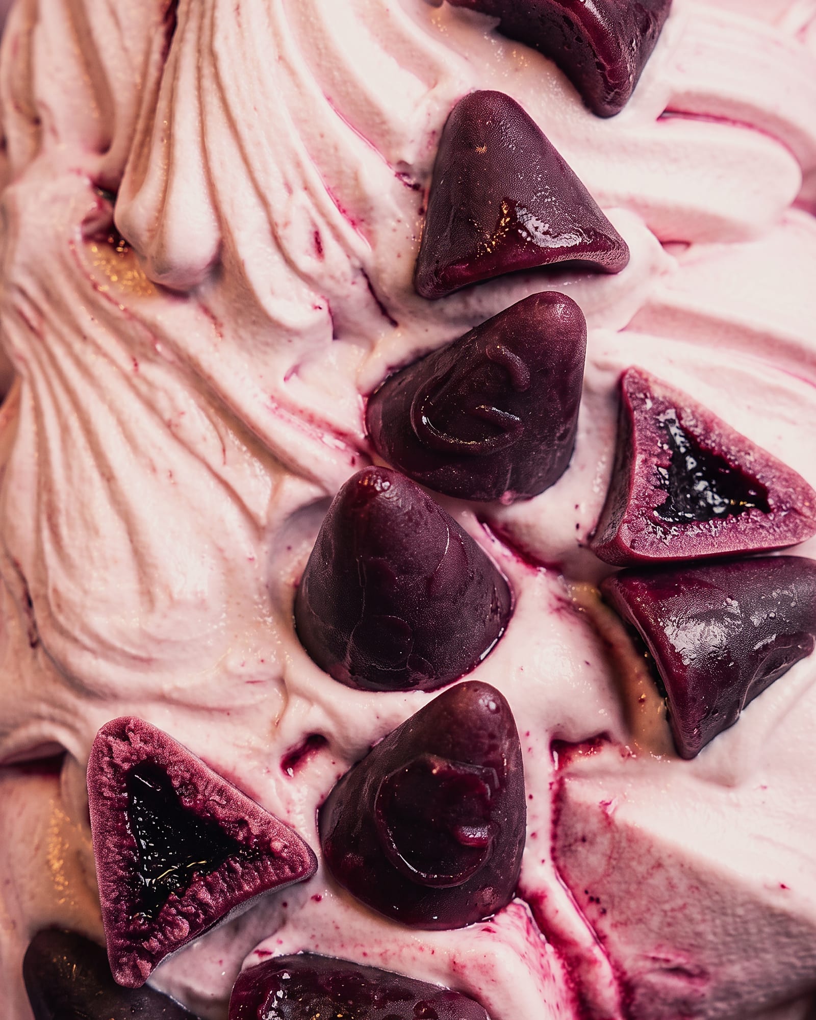 Yoghurt cuberdon — close-up van het ijs