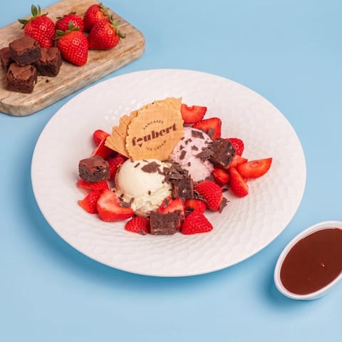 Coupe aardbei & brownie — blauwe skin