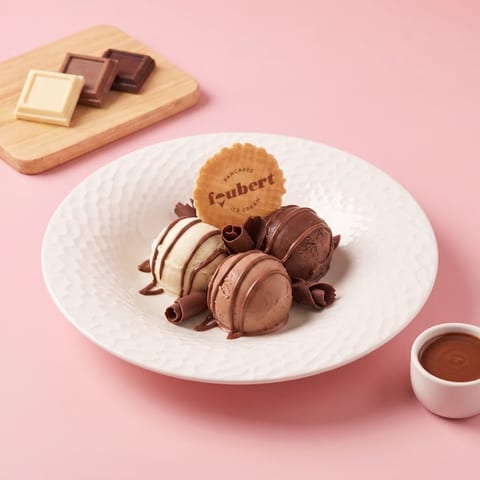 Coupe trio chocolade — roze skin