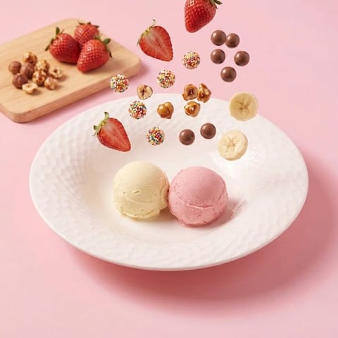 2 bollen ijs — roze skin