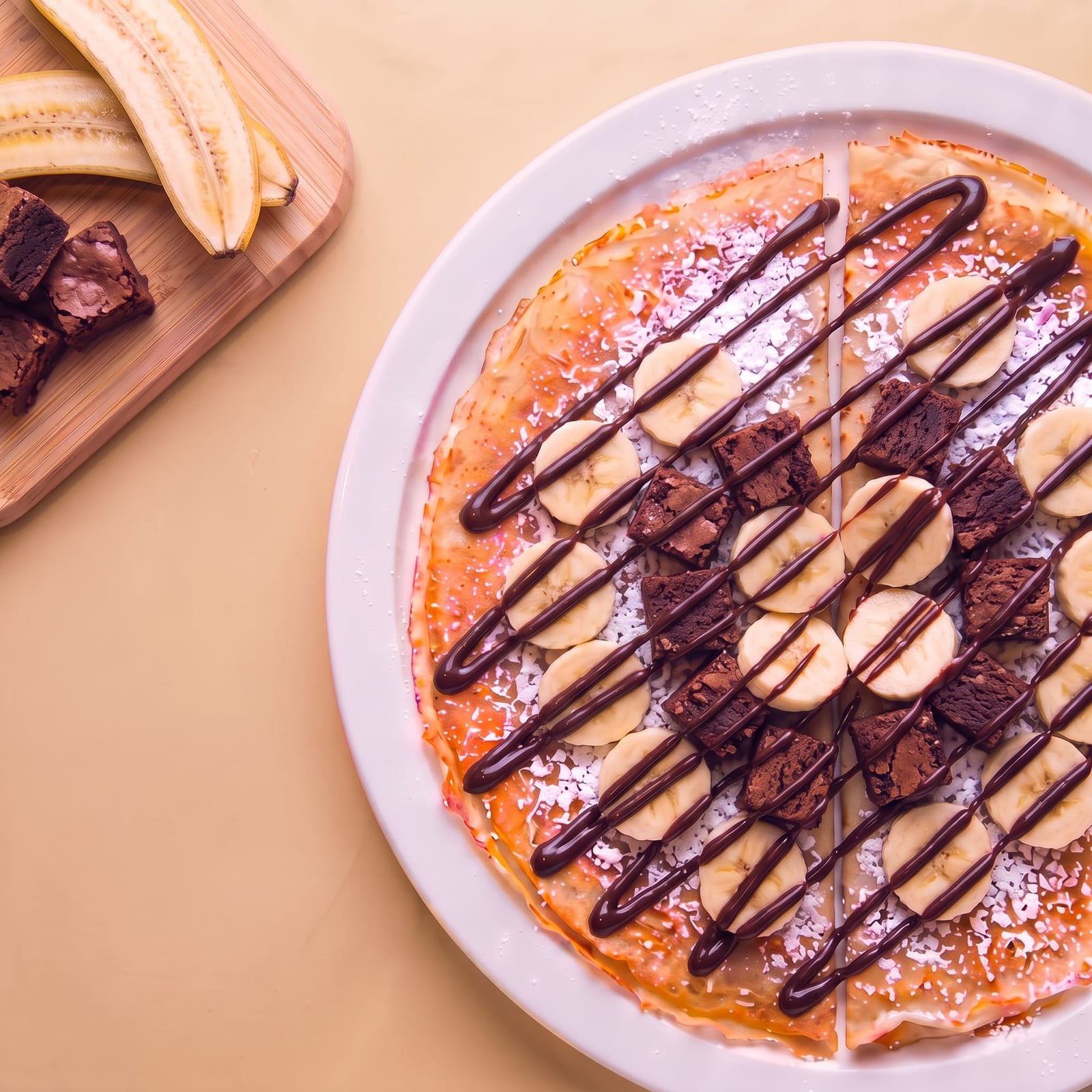 Pannenkoek met banaan en brownie – skin beige