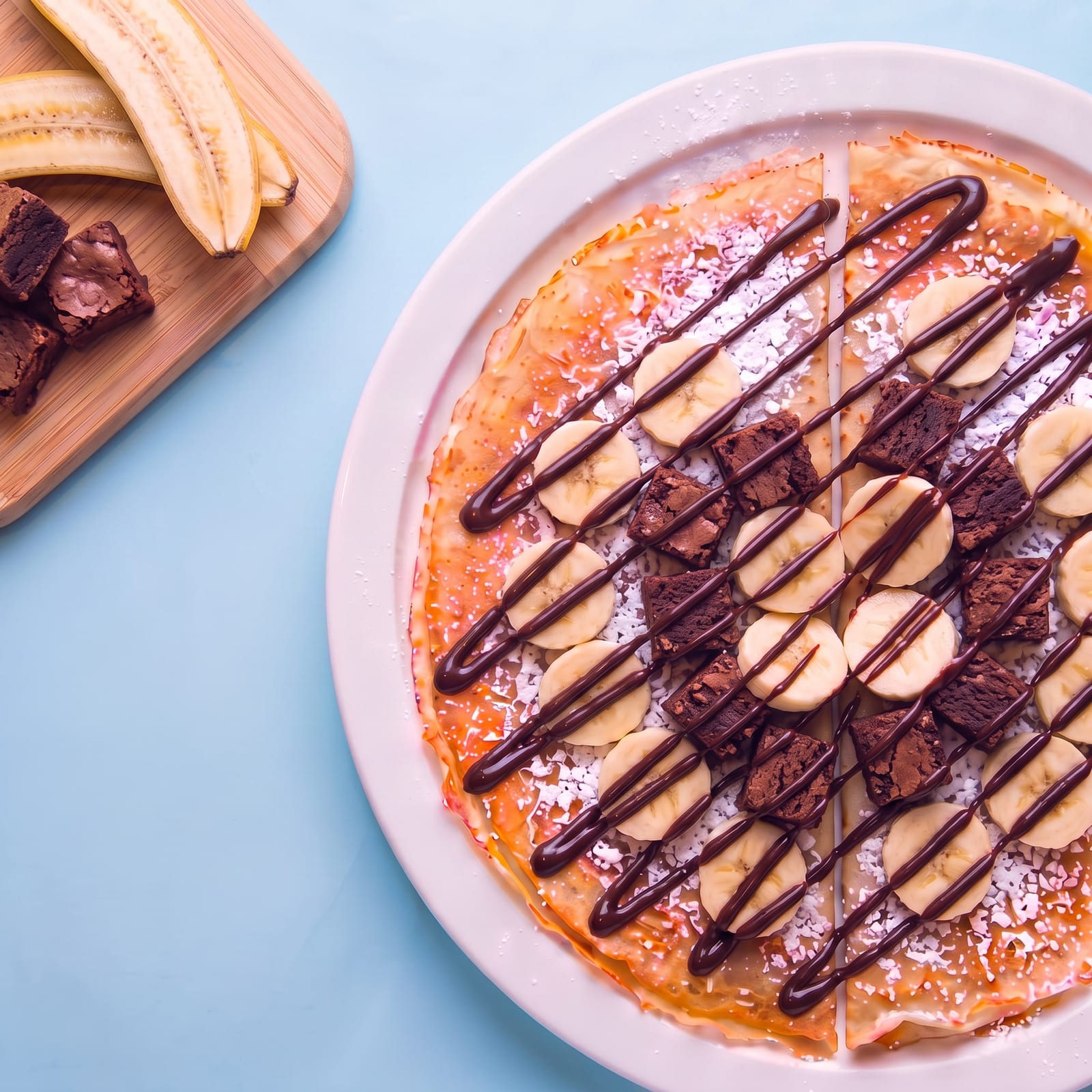 Pannenkoek met banaan en brownie – skin blauw
