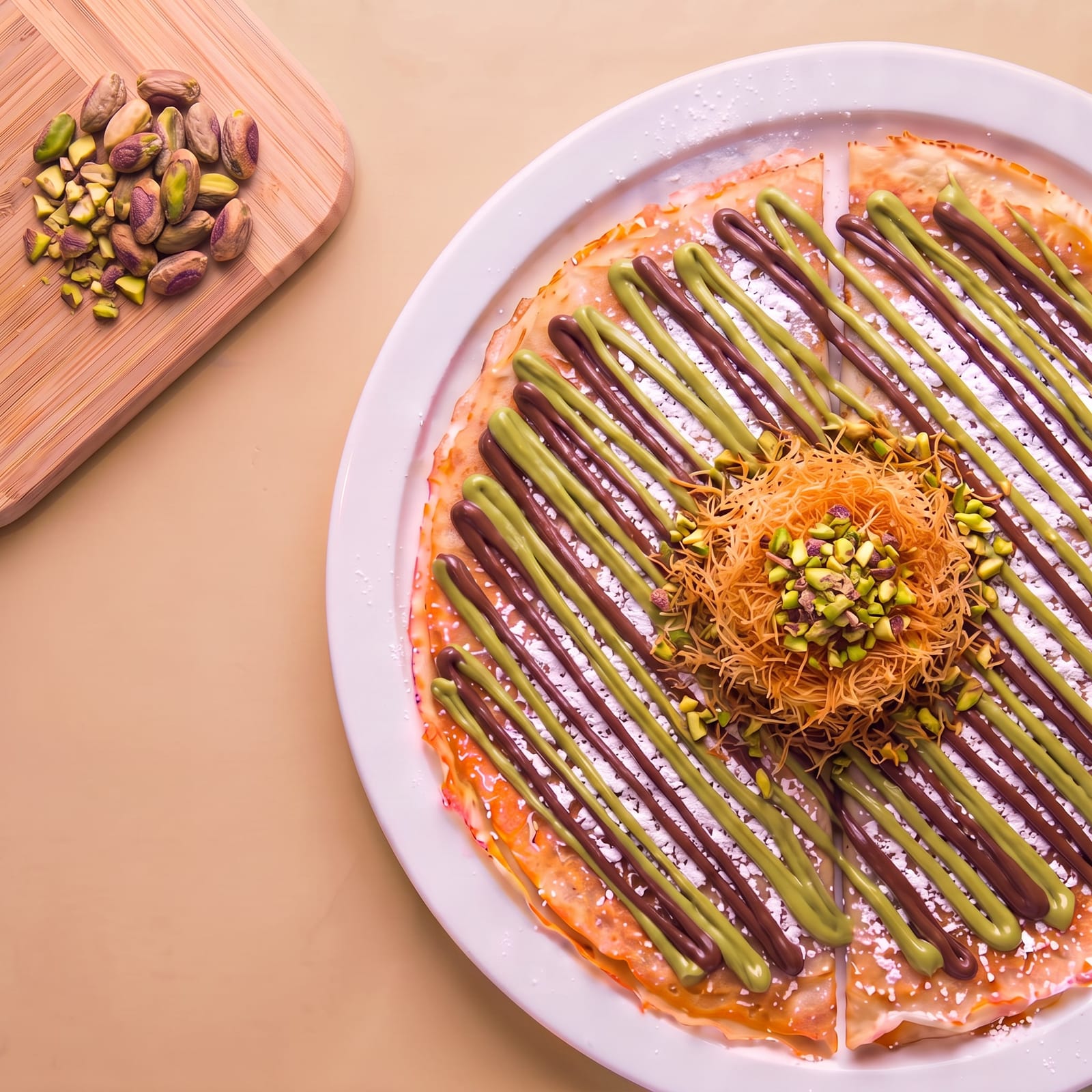 Pannenkoek met Dubai chocolate – skin beige