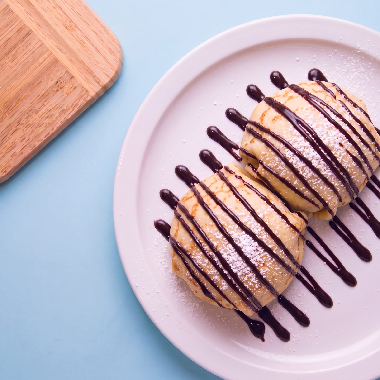 Pannenkoek met chocolade, dichtgevouwen – skin blauw