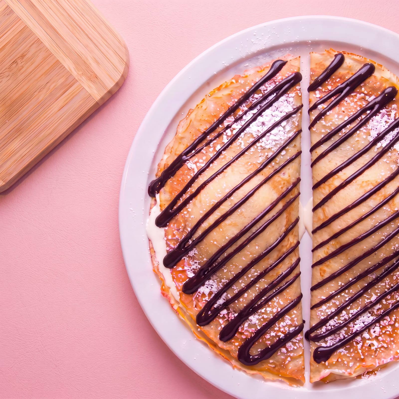 Pannenkoek met Nutella, dichtgevouwen – skin roze