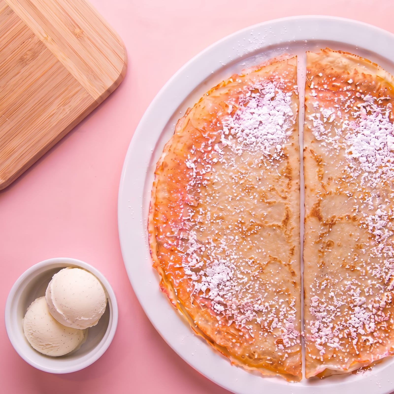 Pannenkoek met ijs, 2 bollen – skin roze