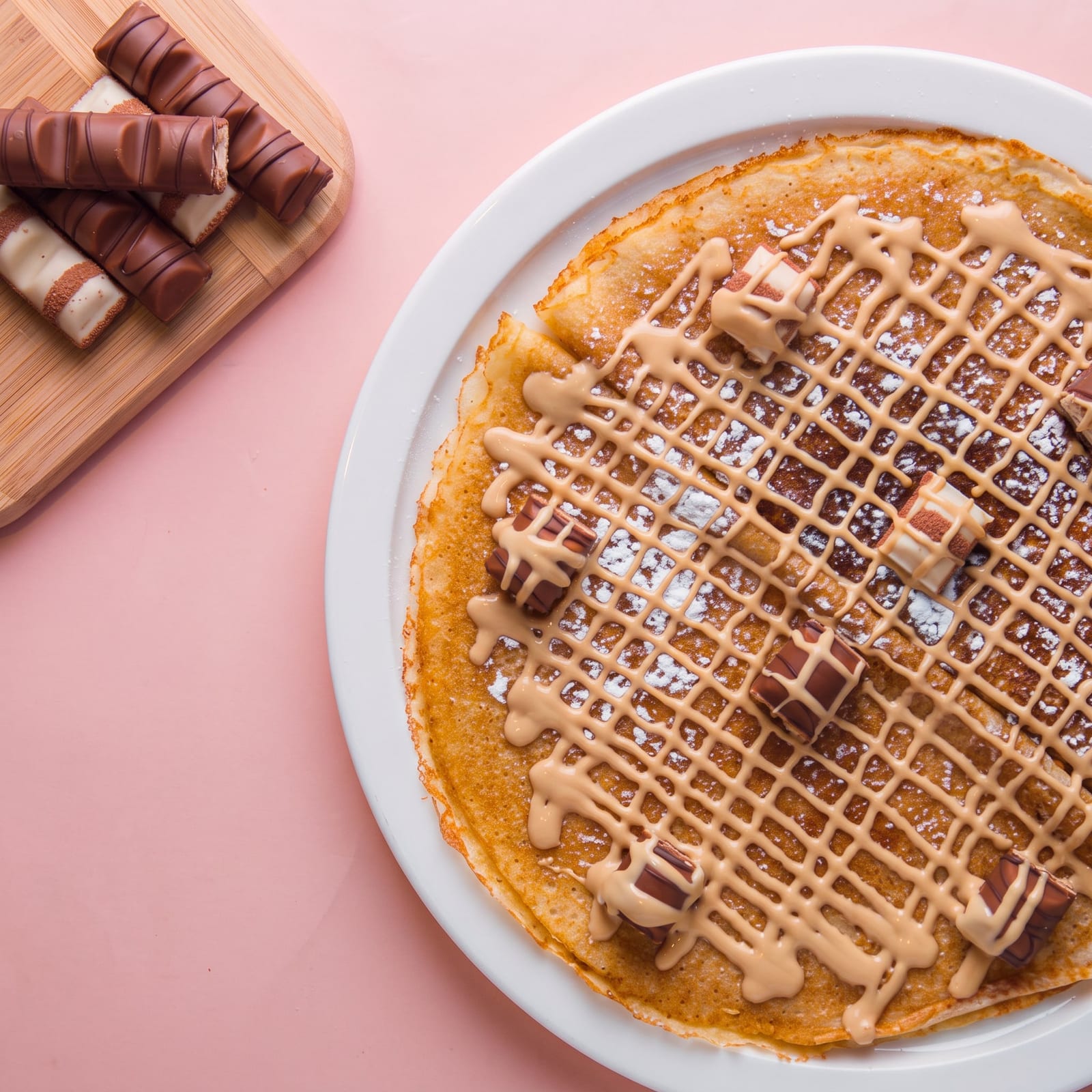 Pannenkoek met Kinder Bueno – skin roze