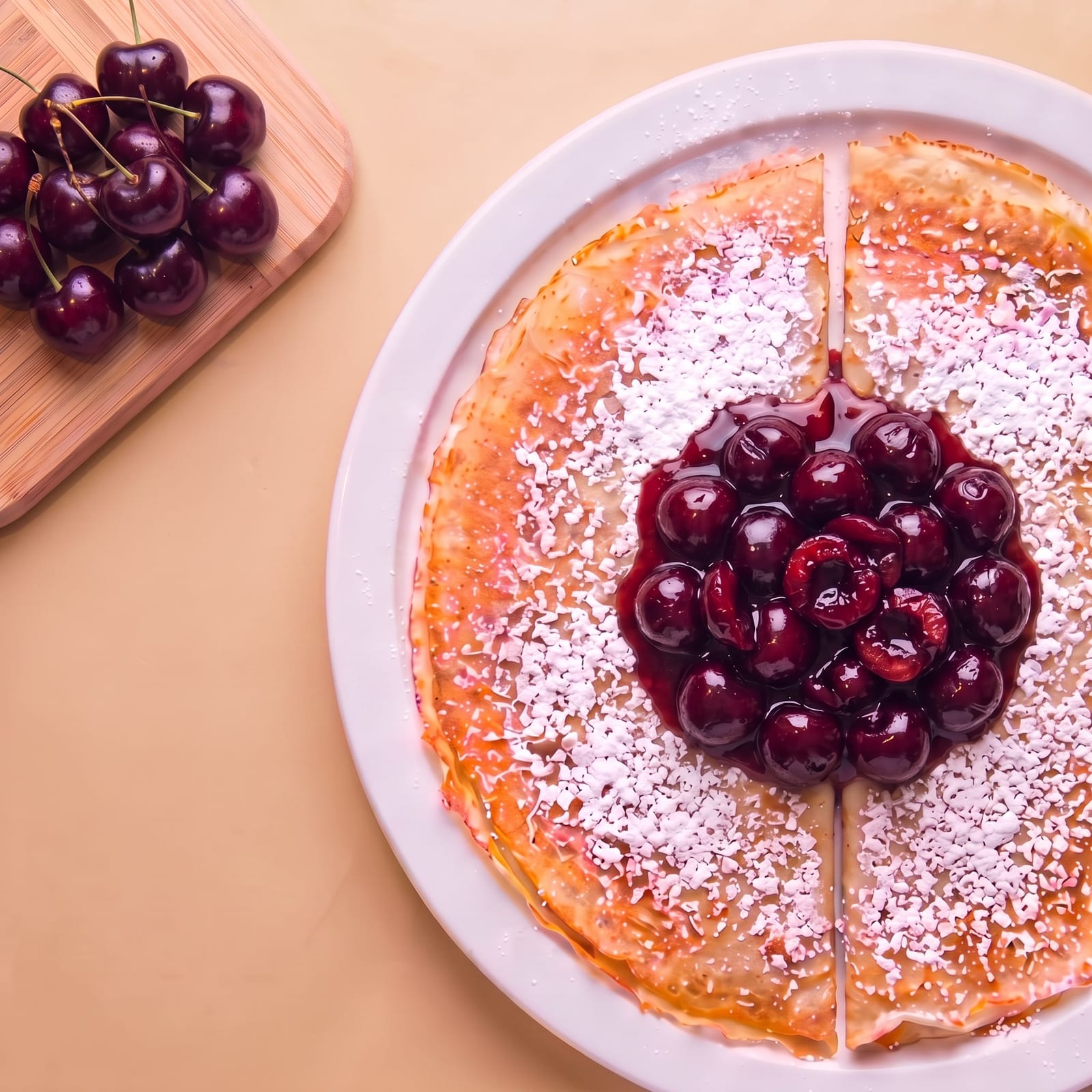 Pannenkoek met warme krieken – skin beige