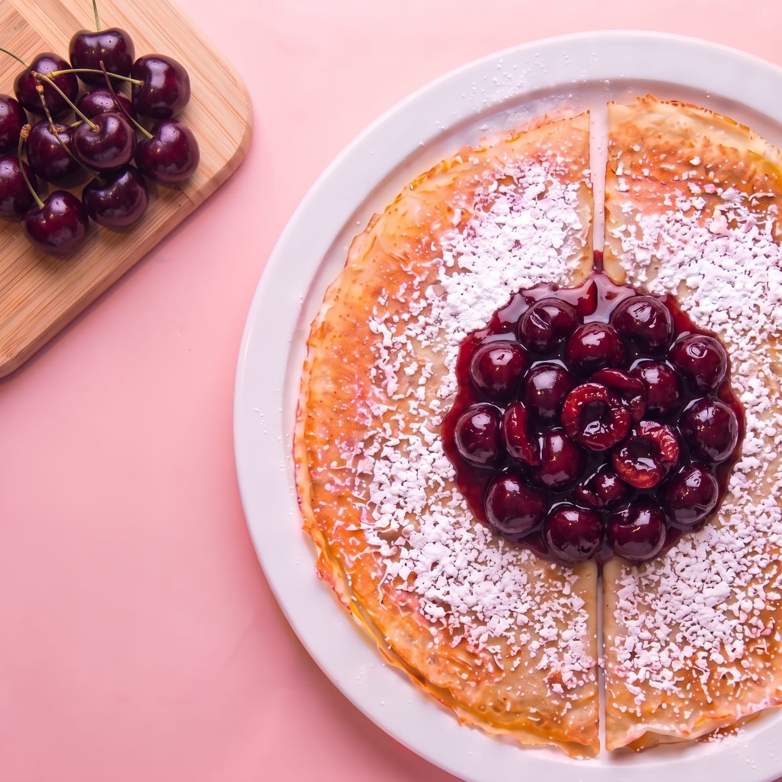 Pannenkoek met warme krieken – skin roze