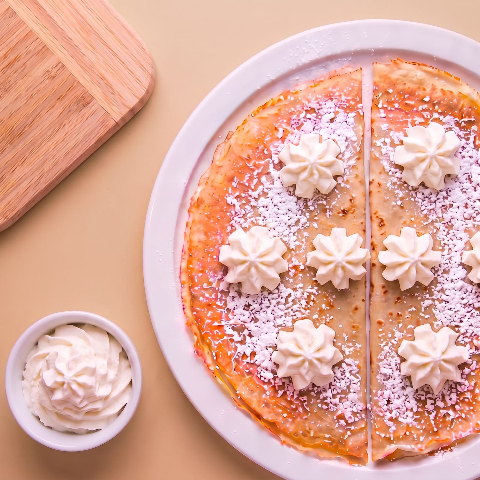 Pannenkoek met meringue en slagroom – skin beige