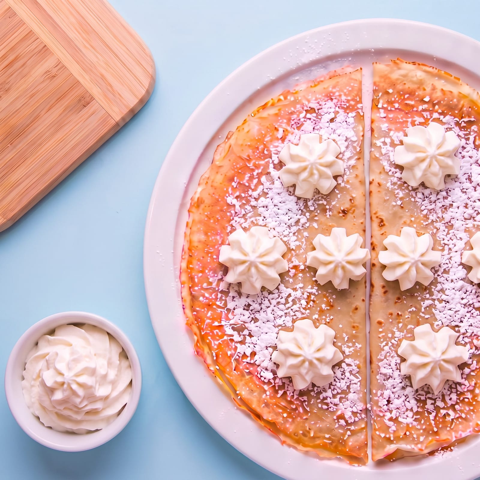 Pannenkoek met meringue en slagroom – skin blauw