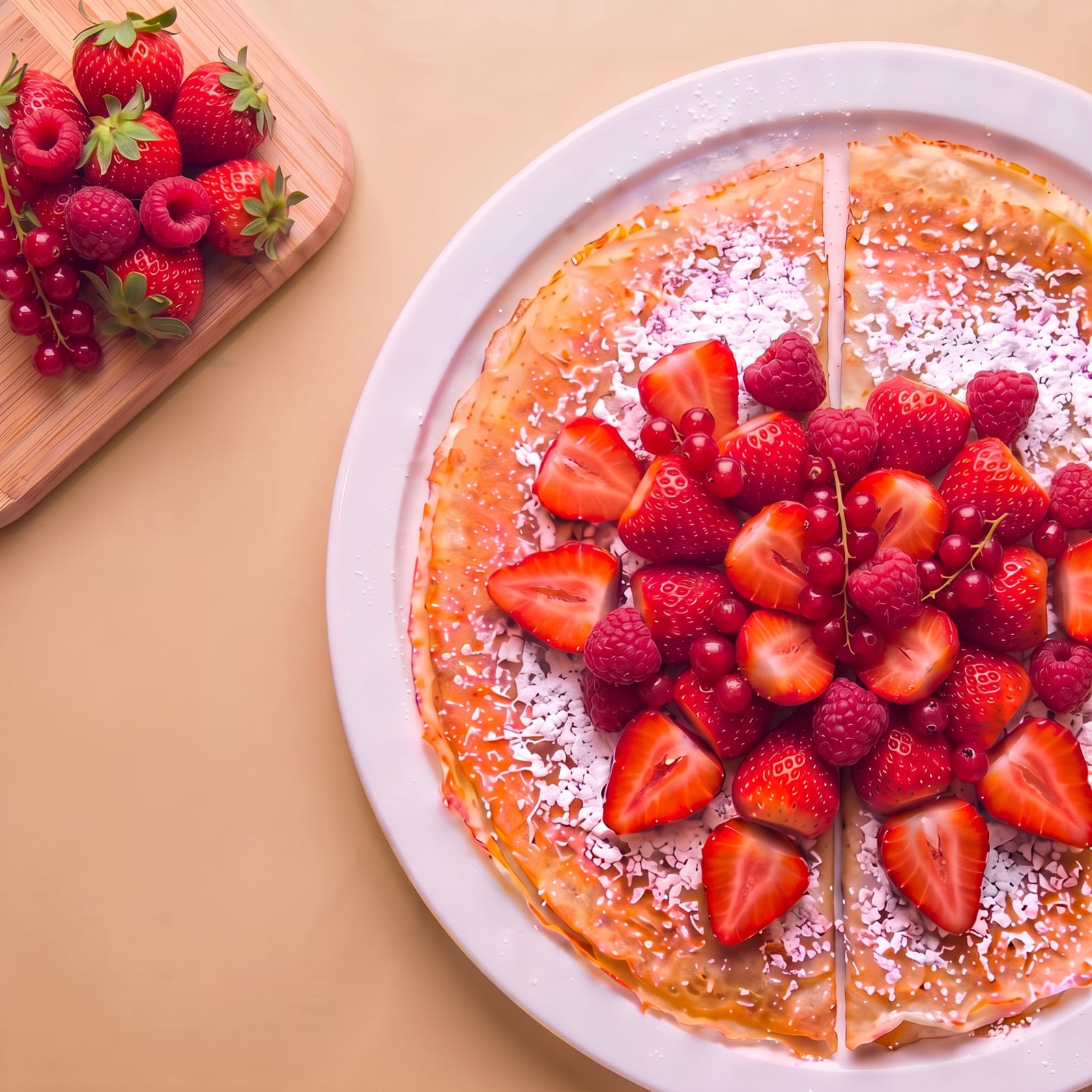 Pannenkoek met rode vruchten – skin beige