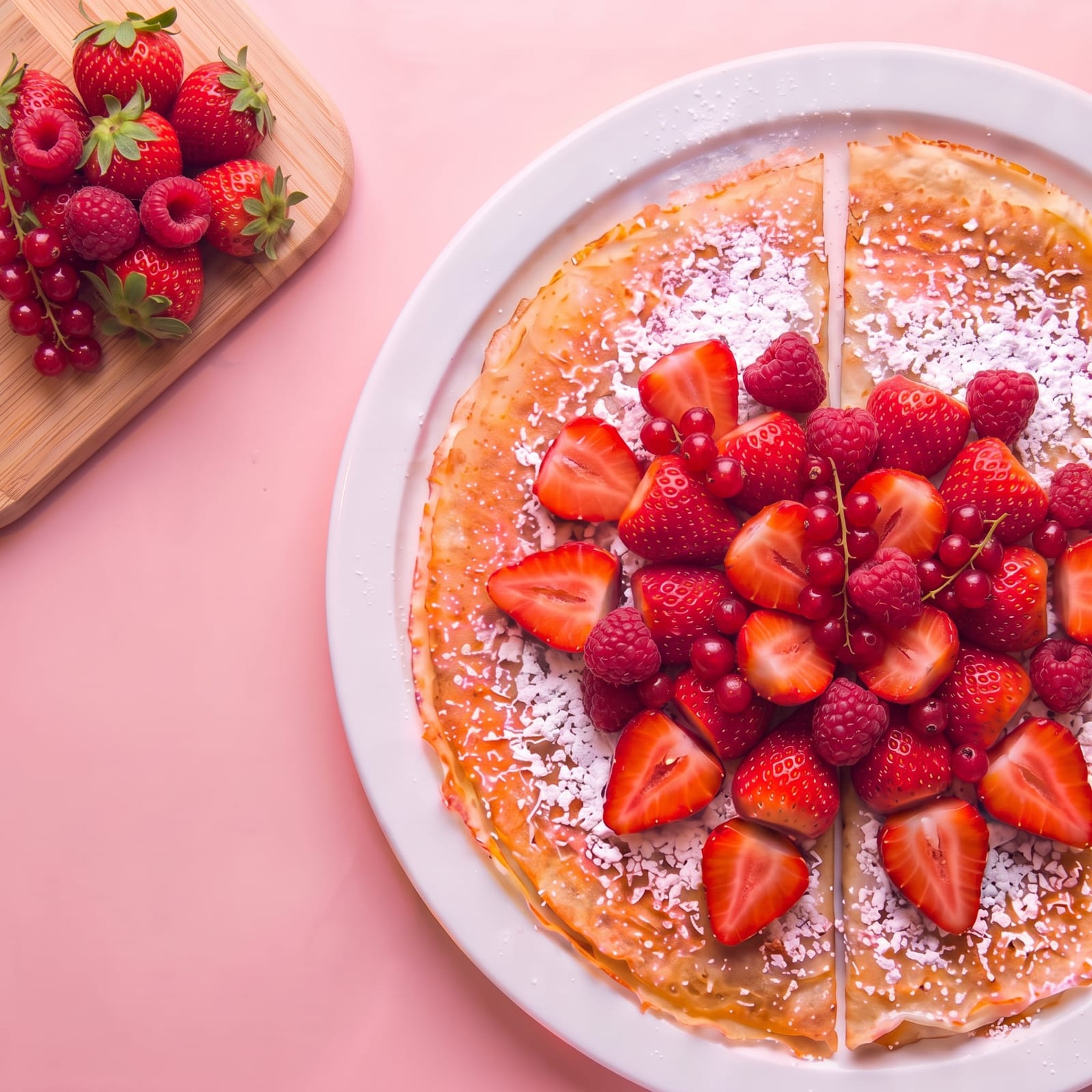 Pannenkoek met rode vruchten – skin roze