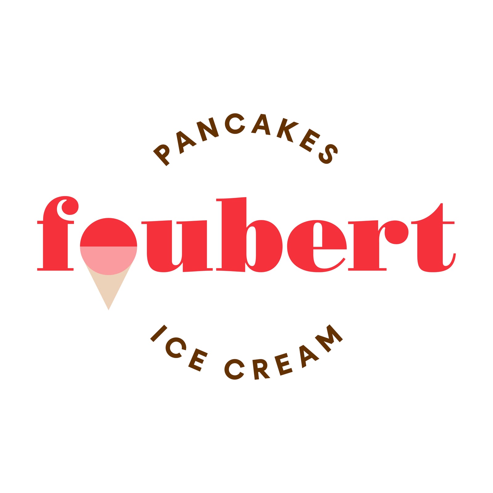 Foubert-badge op een wit (rood logo) vlak