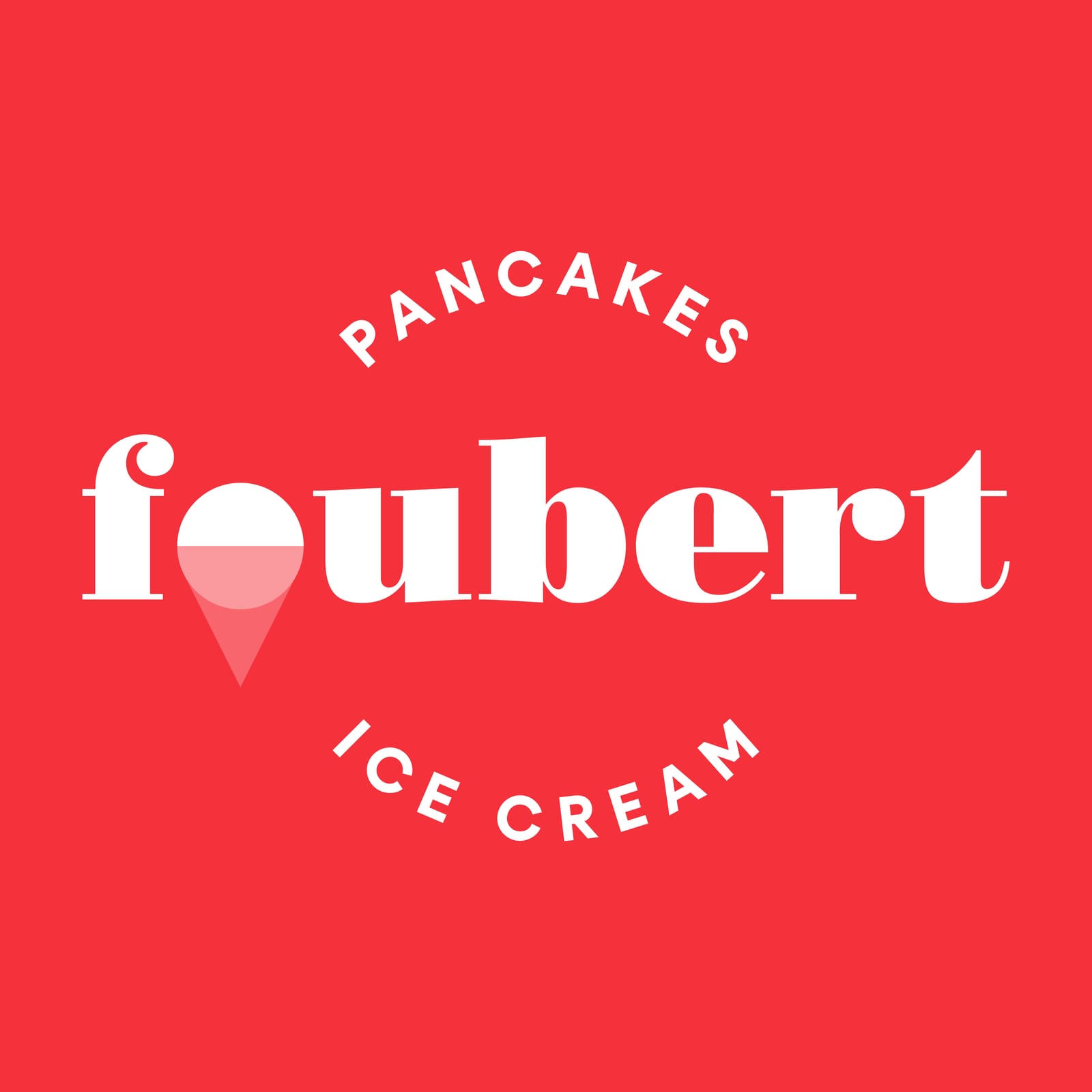 Foubert-badge op een rood vlak