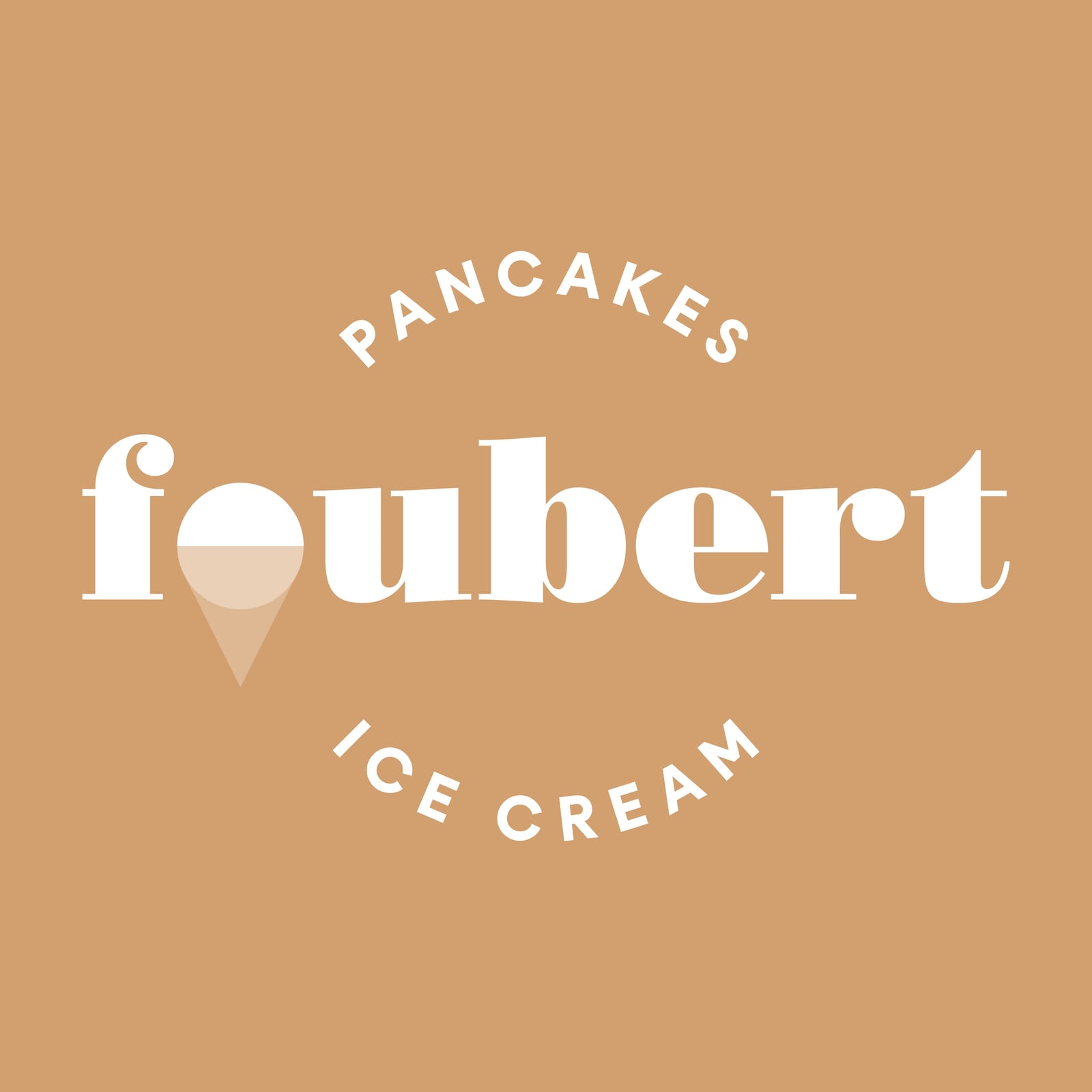Foubert-badge op een tan vlak