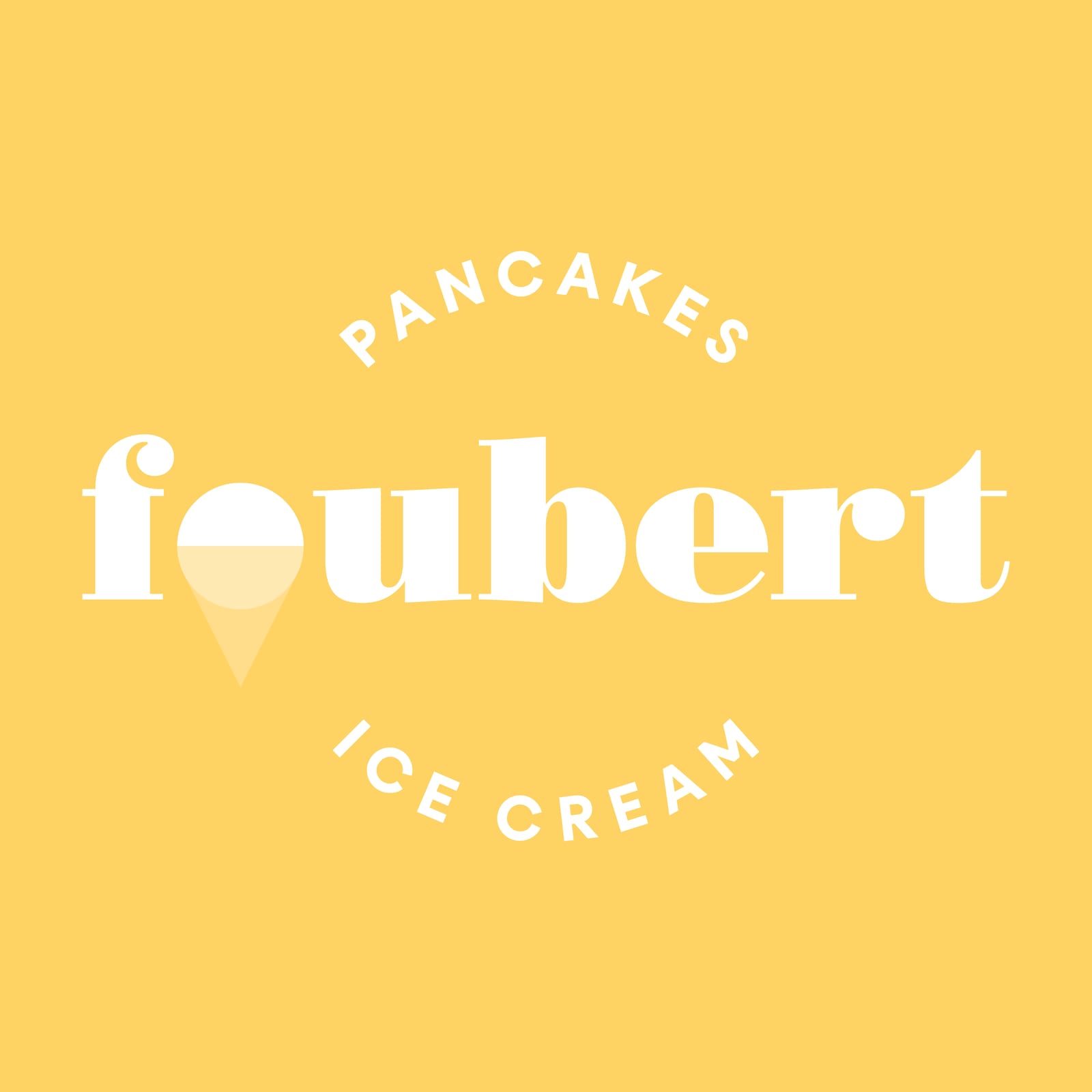 Foubert-badge op een geel vlak