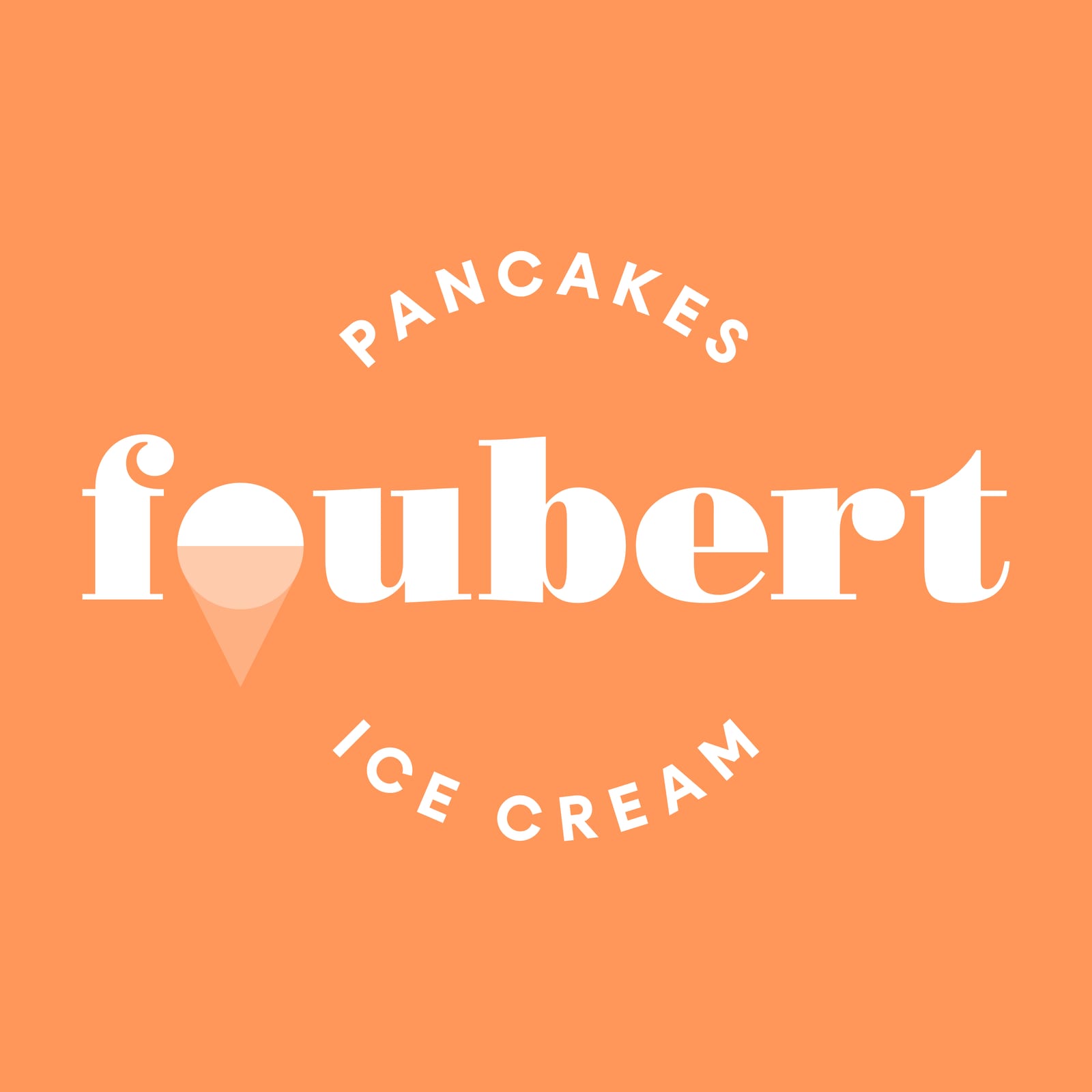 Foubert-badge op een oranje vlak