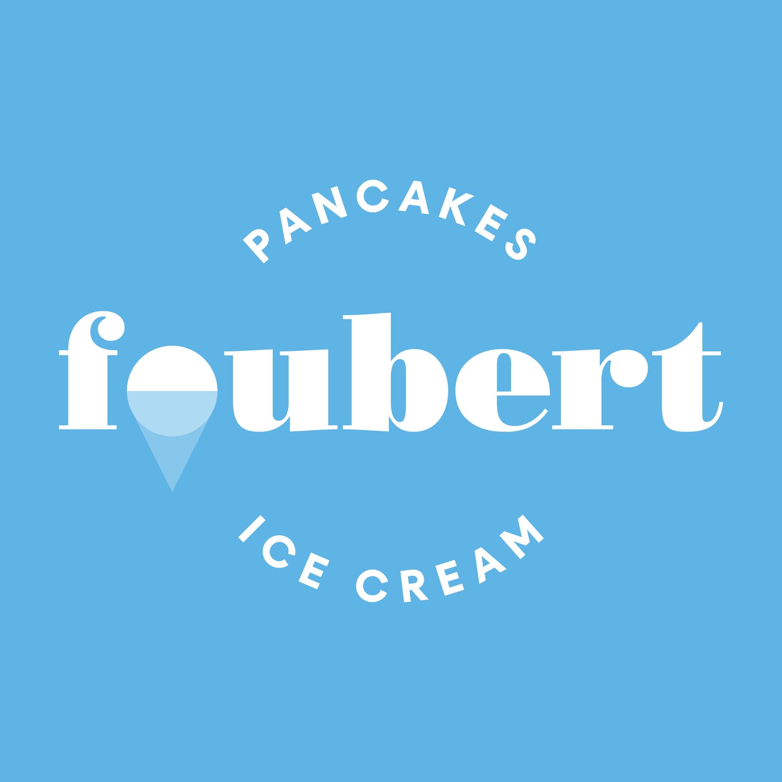 Foubert-badge op een blauw vlak