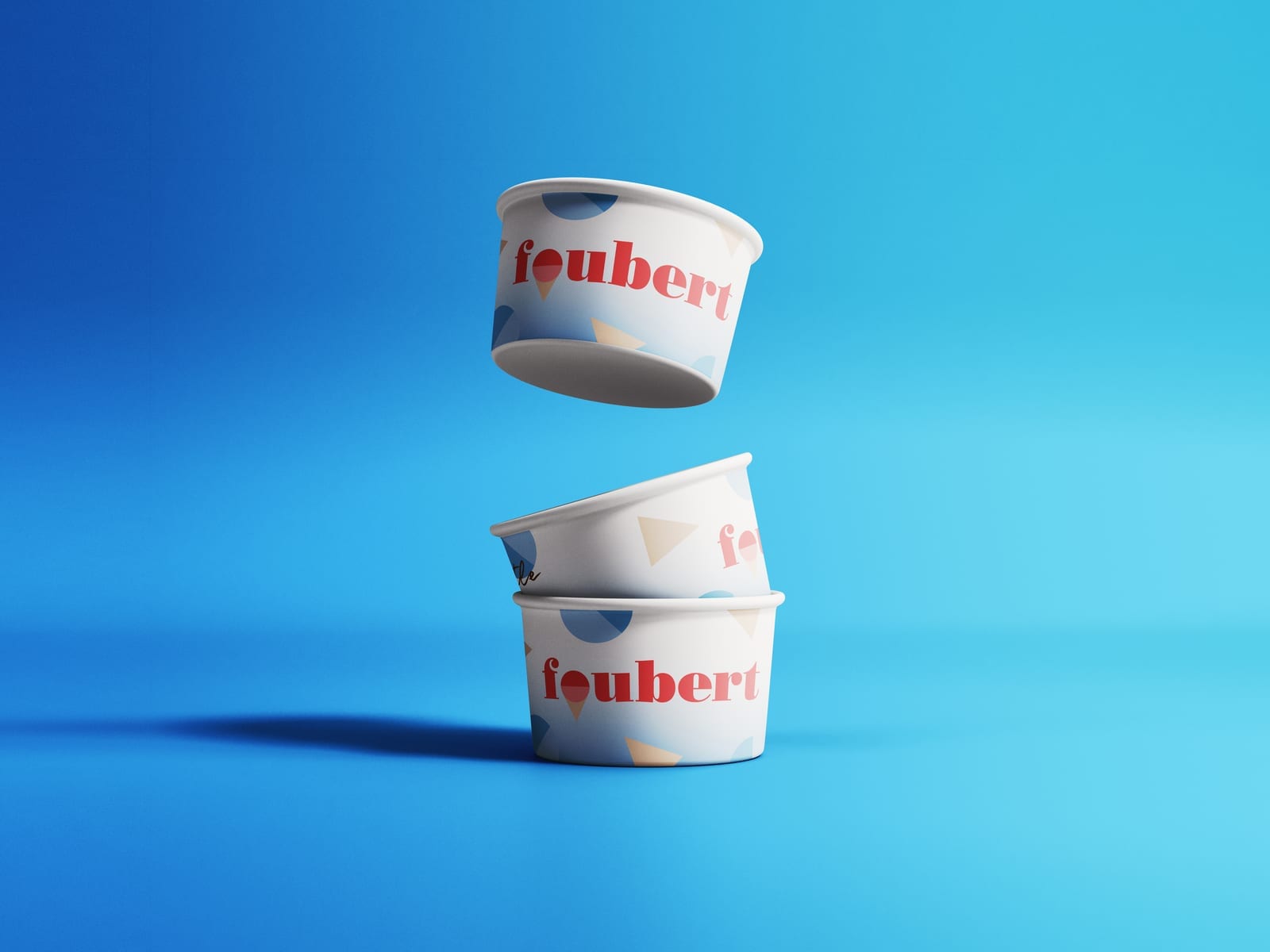 IJsbekers blauw, voorzijde