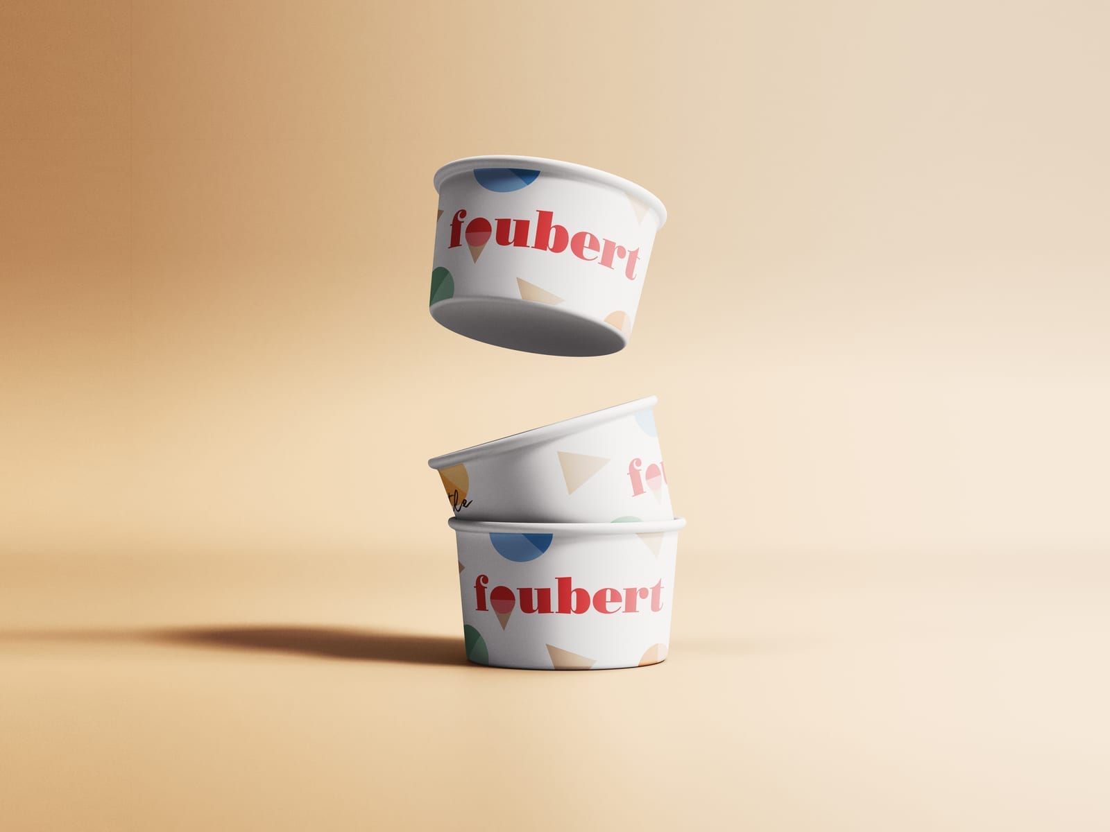 IJsbekers multicolor, voorzijde