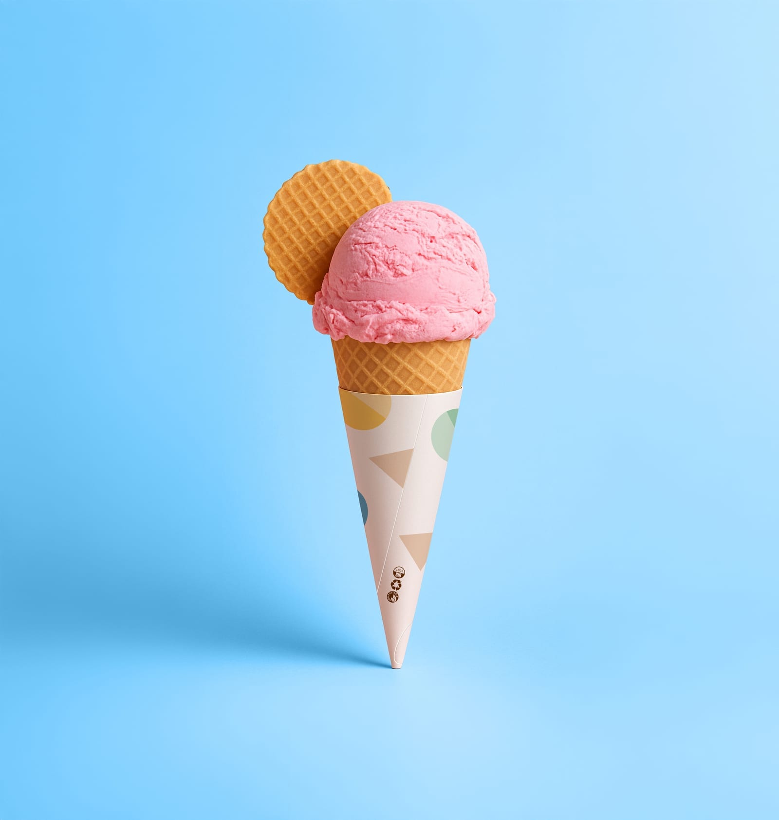 Hoorntjeverpakking blauw, achterzijde