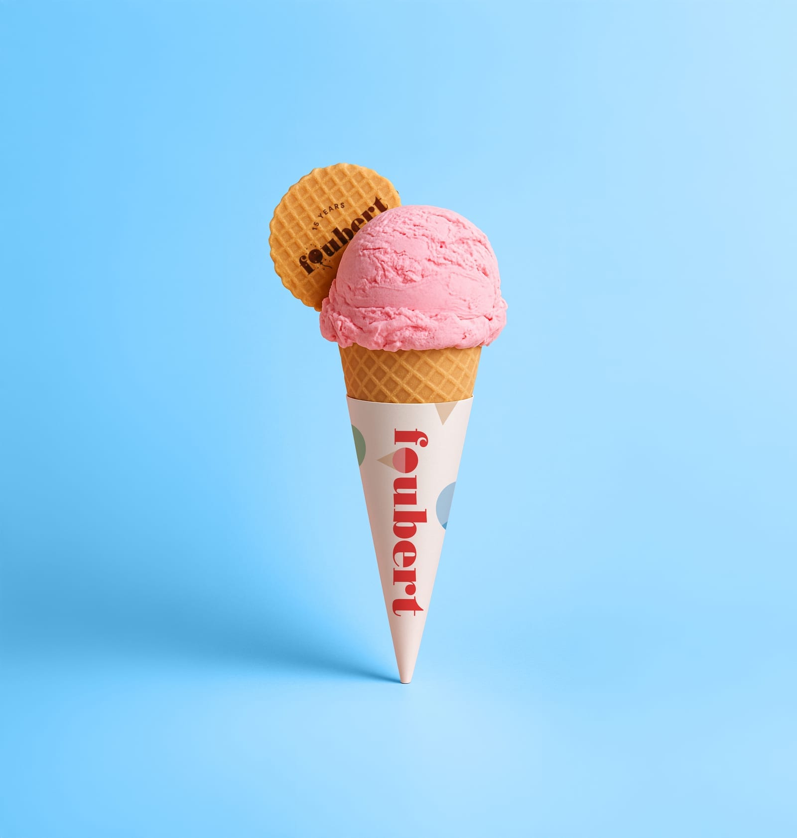 Hoorntjeverpakking blauw, voorzijde